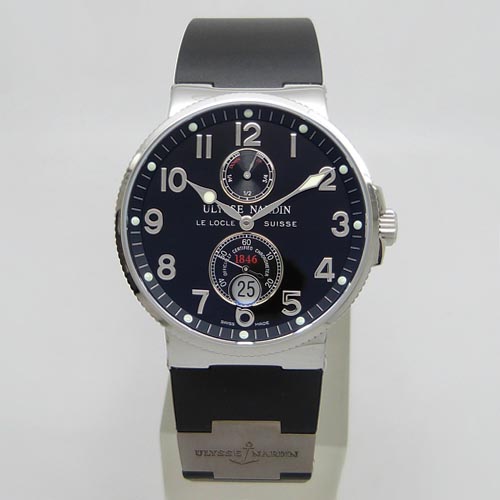ユリスナルダン スーパーコピー 腕時計 263-66-3/62 Maxi Marine Watch ブラック メンズ