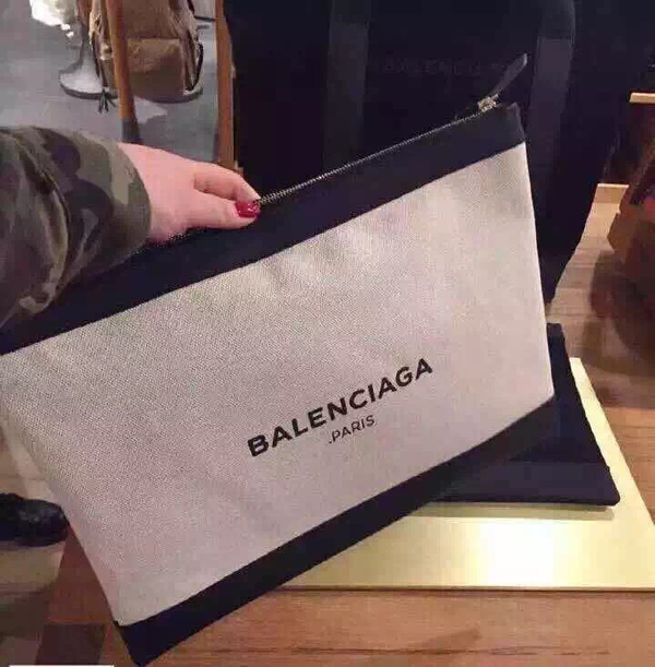 Balenciagaレア☆大人気バレンシアガバッグスーパーコピー☆キャンバス ネイビークラッチ