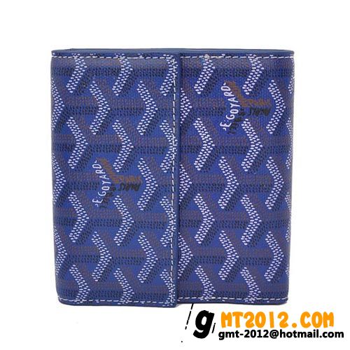 ゴヤールスーパーコピー 二つ折り財布 Ｗホック ブルー GOYARD-107