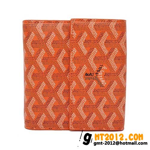 ゴヤールスーパーコピー 二つ折り財布 Ｗホック オレンジ GOYARD-109
