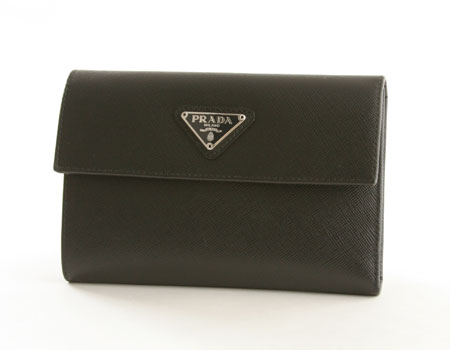 プラダスーパーコピー サフィアーノ ORO 二つ折財布 ブラック M510A