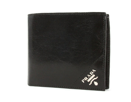 プラダスーパーコピー VITELLO SHINE 二つ折財布 ブラック 2M0738