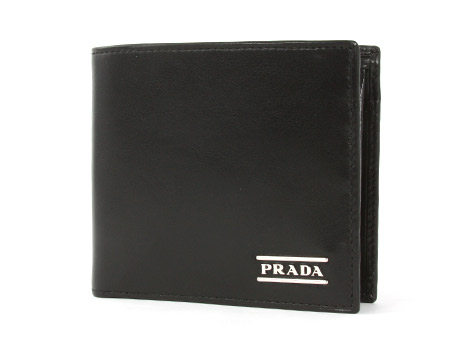 プラダスーパーコピー VITELLO METAL 二つ折財布 ブラック 2M0738