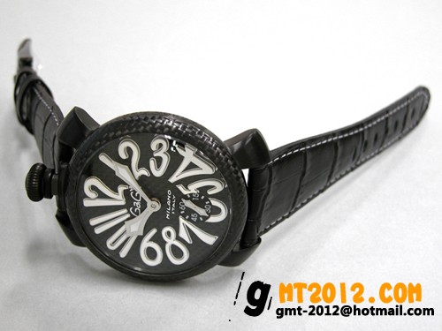 ガガ･ミラノ マニュアル48mm 手巻き 500本限定 5016.6 ブラック皮 ブラックカーボン