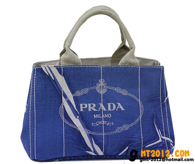 プラダ バッグ PRADA トートバッグ キャンバス ブルー BN1877